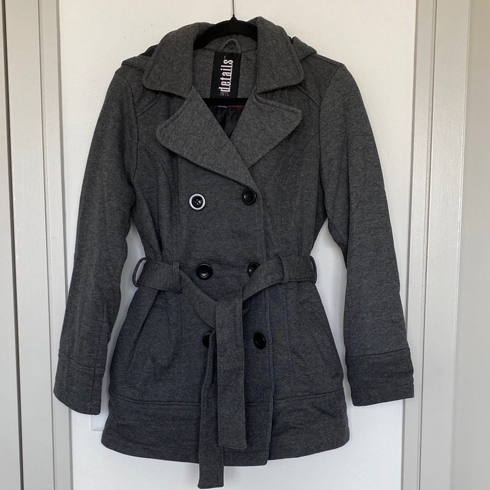 Charcoal Belted Pea Coat Size S